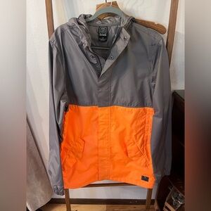 Nike Men's Two-Tone Gray and Orange Windbreaker
